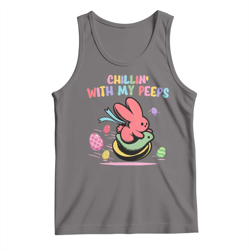 Easter Day Tank Top Chillin With My Peeps Bunnies TS10 Deep Heather Print Your Wear