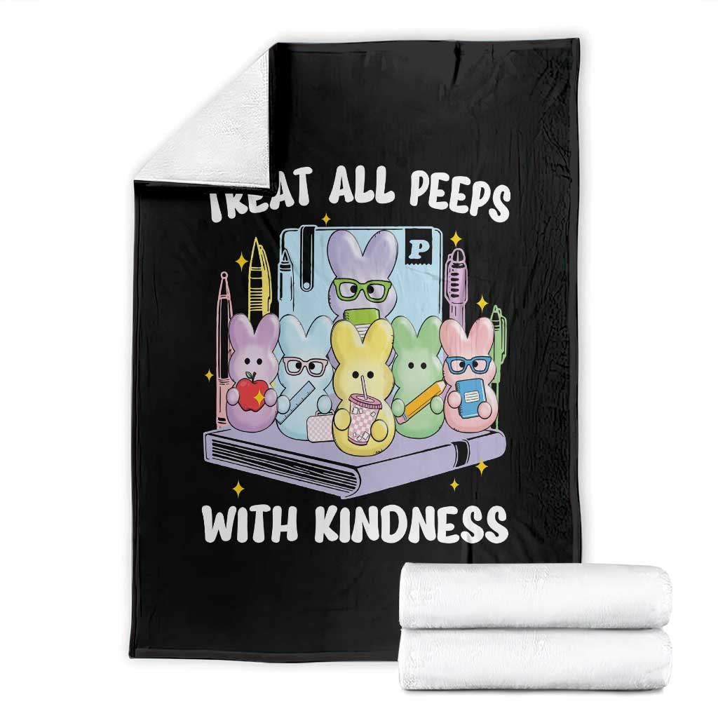 Teachers Easter Throw Blanket Treat All Peeps With Kindness TS10 Black Print Your Wear