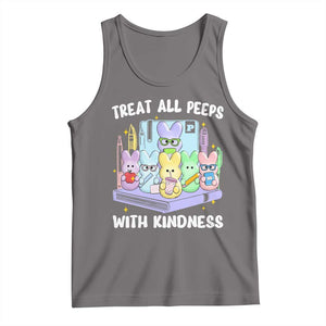 Teachers Easter Tank Top Treat All Peeps With Kindness TS10 Deep Heather Print Your Wear