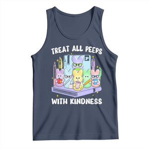 Teachers Easter Tank Top Treat All Peeps With Kindness TS10 Navy Print Your Wear