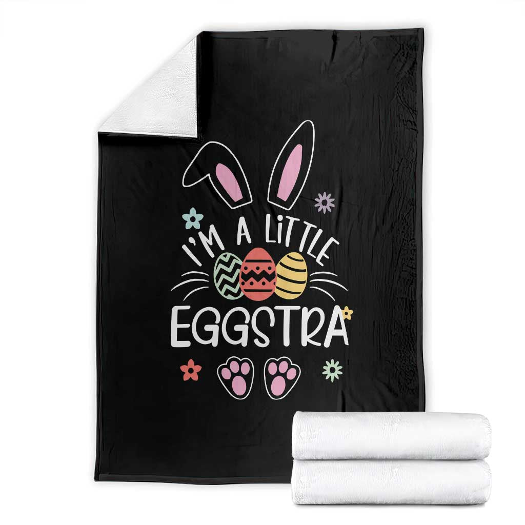 Funny Easter Throw Blanket Im A Little Eggstra Bunny Cute Kids Toddler TS10 Black Print Your Wear