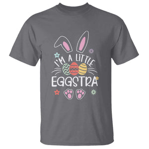 Funny Easter T Shirt Im A Little Eggstra Bunny Cute Kids Toddler TS10 Charcoal Print Your Wear
