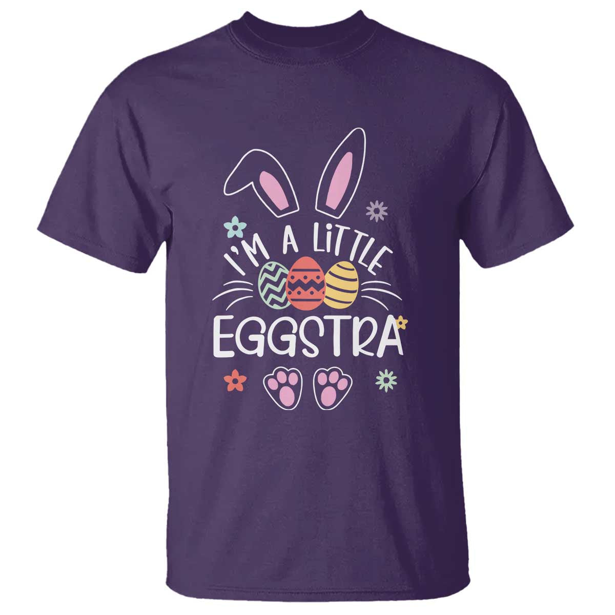 Funny Easter T Shirt Im A Little Eggstra Bunny Cute Kids Toddler TS10 Purple Print Your Wear