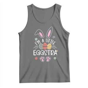 Funny Easter Tank Top Im A Little Eggstra Bunny Cute Kids Toddler TS10 Black Heather Print Your Wear