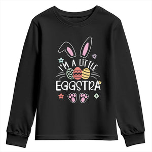 Funny Easter Youth Sweatshirt Im A Little Eggstra Bunny Cute Kids Toddler TS10 Black Print Your Wear