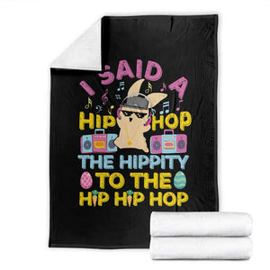 Funny Hip Hop Hippity Easter Bunny Throw Blanket TS10 Black Print Your Wear