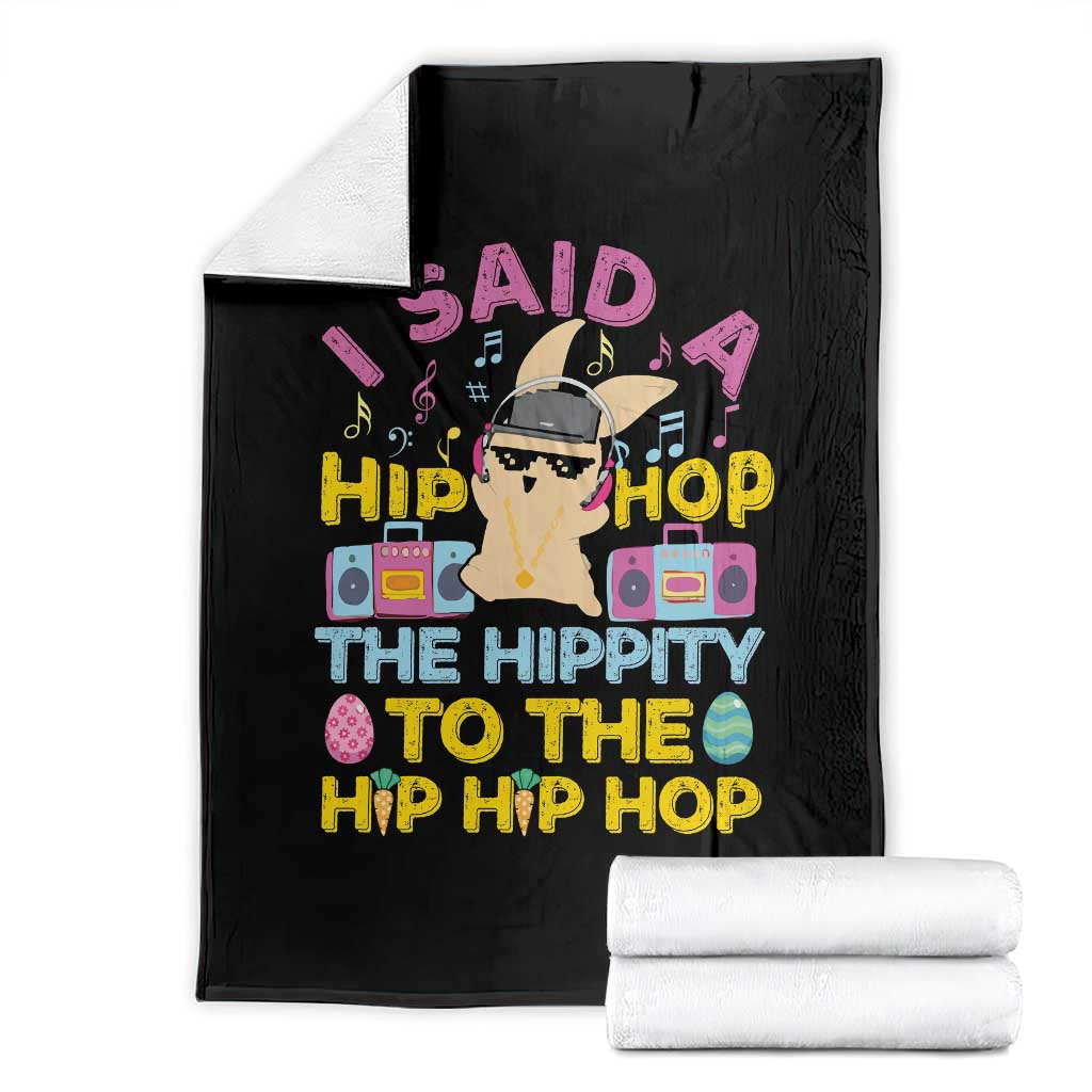 Funny Hip Hop Hippity Easter Bunny Throw Blanket TS10 Black Print Your Wear
