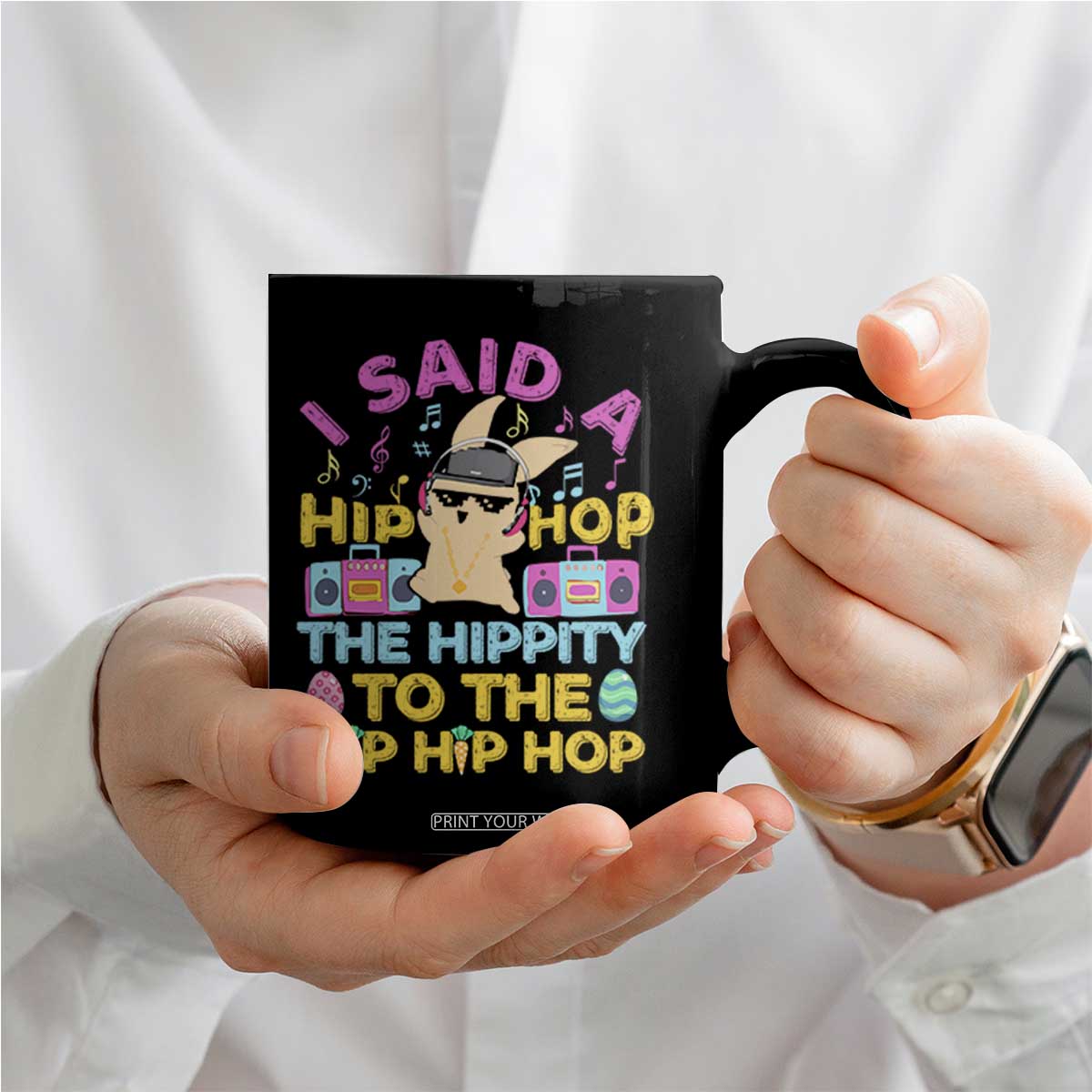 Funny Hip Hop Hippity Easter Bunny Coffee Mug TS10 Print Your Wear