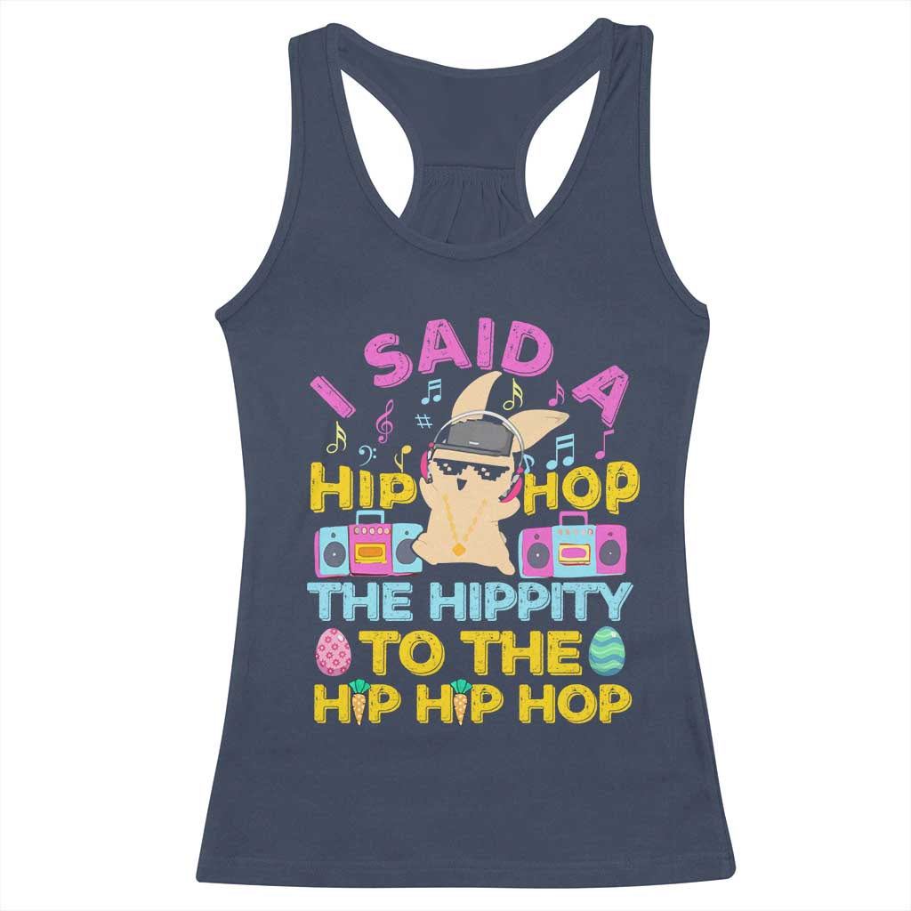 Funny Hip Hop Hippity Easter Bunny Racerback Tank Top TS10 Navy Print Your Wear