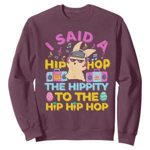 Funny Hip Hop Hippity Easter Bunny Sweatshirt TS10 Maroon Print Your Wear