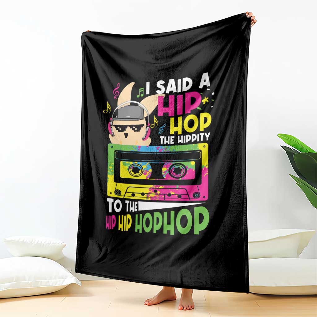 Hip Hop Easter Bunny Throw Blanket Funny Hippity Cool Rabbit Lovers Toddler TS10 Print Your Wear