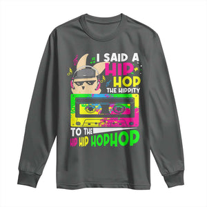 Hip Hop Easter Bunny Long Sleeve Shirt Funny Hippity Cool Rabbit Lovers Toddler TS10 Dark Heather Print Your Wear