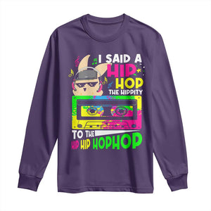 Hip Hop Easter Bunny Long Sleeve Shirt Funny Hippity Cool Rabbit Lovers Toddler TS10 Purple Print Your Wear