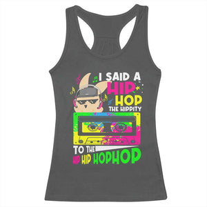 Hip Hop Easter Bunny Racerback Tank Top Funny Hippity Cool Rabbit Lovers Toddler TS10 Dark Heather Print Your Wear