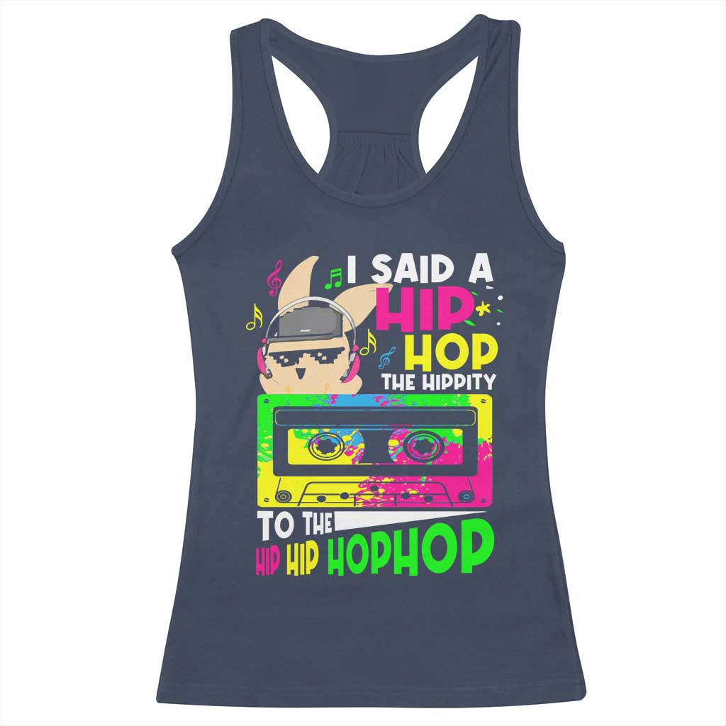 Hip Hop Easter Bunny Racerback Tank Top Funny Hippity Cool Rabbit Lovers Toddler TS10 Navy Print Your Wear