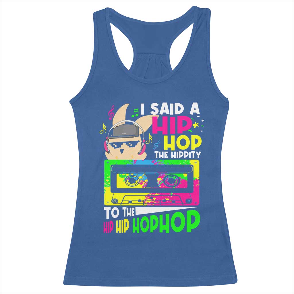Hip Hop Easter Bunny Racerback Tank Top Funny Hippity Cool Rabbit Lovers Toddler TS10 Royal Blue Print Your Wear
