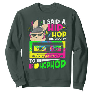 Hip Hop Easter Bunny Sweatshirt Funny Hippity Cool Rabbit Lovers Toddler TS10 Dark Forest Green Print Your Wear
