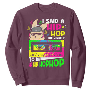 Hip Hop Easter Bunny Sweatshirt Funny Hippity Cool Rabbit Lovers Toddler TS10 Maroon Print Your Wear