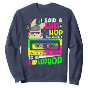 Hip Hop Easter Bunny Sweatshirt Funny Hippity Cool Rabbit Lovers Toddler TS10 Navy Print Your Wear