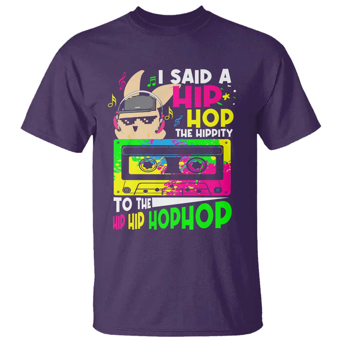 Hip Hop Easter Bunny T Shirt Funny Hippity Cool Rabbit Lovers Toddler TS10 Purple Print Your Wear
