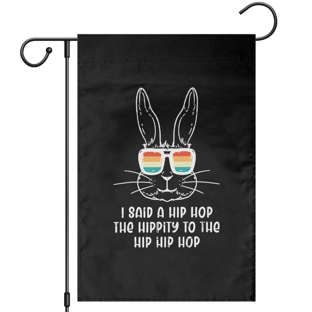 Retro Hip Hop Easter Bunny Garden Flag Funny Hippity Cool Rabbit Lovers Toddler TS10 Black Print Your Wear