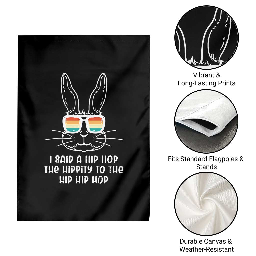 Retro Hip Hop Easter Bunny Garden Flag Funny Hippity Cool Rabbit Lovers Toddler TS10 Print Your Wear