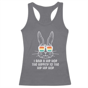 Retro Hip Hop Easter Bunny Racerback Tank Top Funny Hippity Cool Rabbit Lovers Toddler TS10 Charcoal Print Your Wear