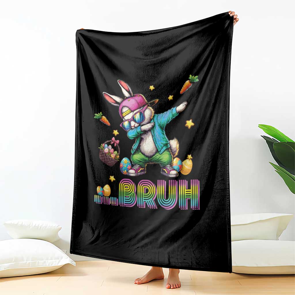 Bruh Dab Bunny Easter Throw Blanket Funny 80s Retro Vintage Party Cool Rabbit TS10 Print Your Wear