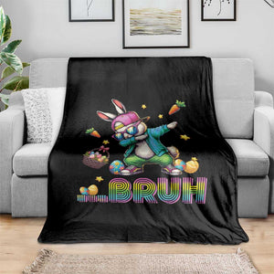 Bruh Dab Bunny Easter Throw Blanket Funny 80s Retro Vintage Party Cool Rabbit TS10 Print Your Wear