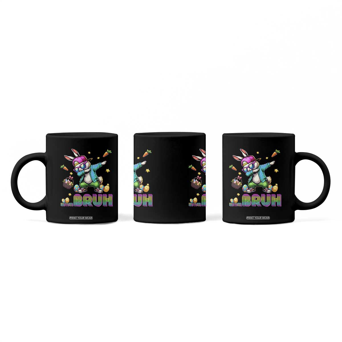 Bruh Dab Bunny Easter Coffee Mug Funny 80s Retro Vintage Party Cool Rabbit TS10 Print Your Wear