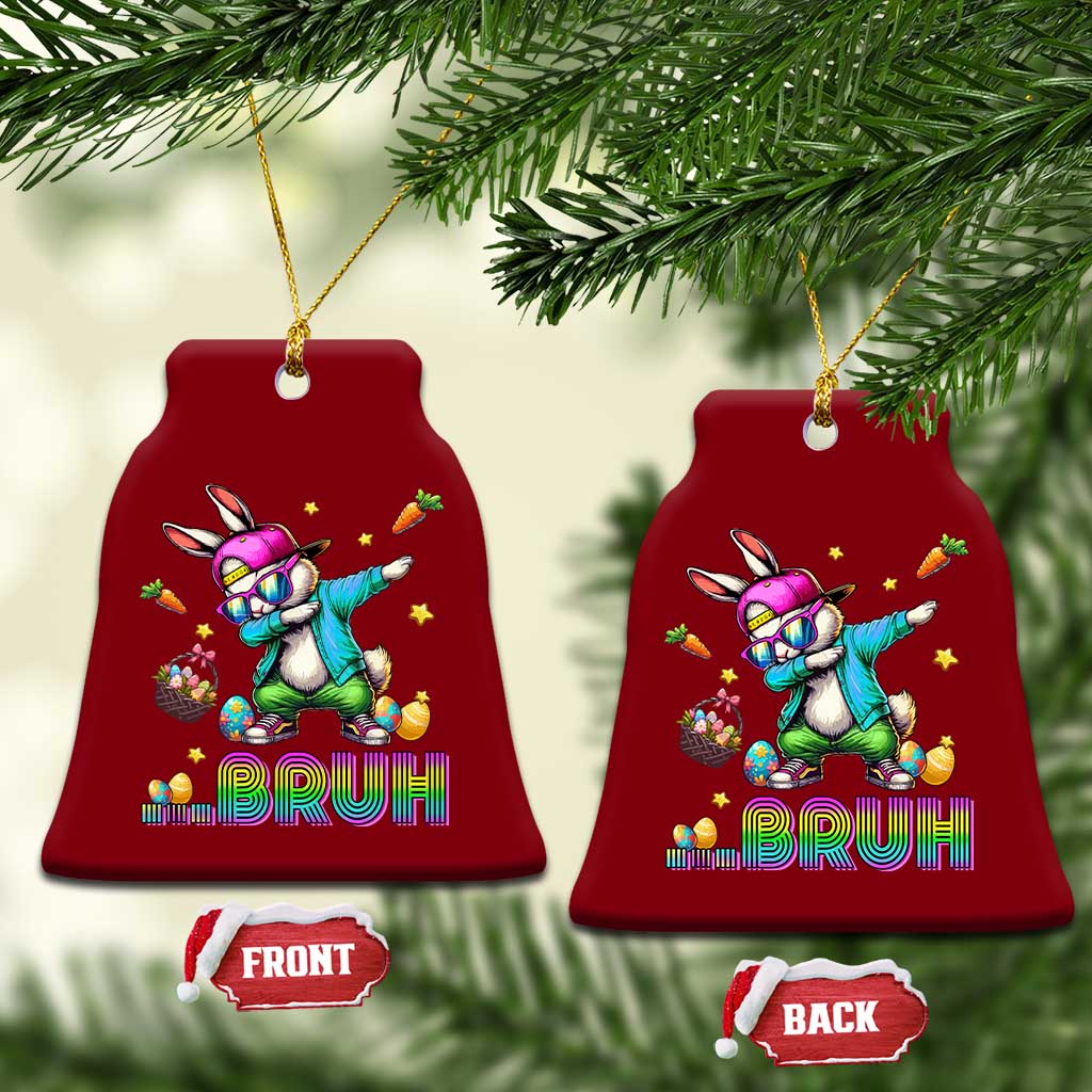 Bruh Dab Bunny Easter Ceramic Ornament Funny 80s Retro Vintage Party Cool Rabbit TS10 Print Your Wear