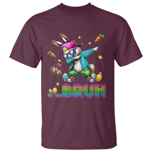 Bruh Dab Bunny Easter T Shirt Funny 80s Retro Vintage Party Cool Rabbit TS10 Maroon Print Your Wear