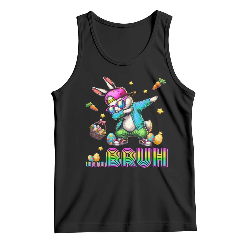 Bruh Dab Bunny Easter Tank Top Funny 80s Retro Vintage Party Cool Rabbit TS10 Black Print Your Wear
