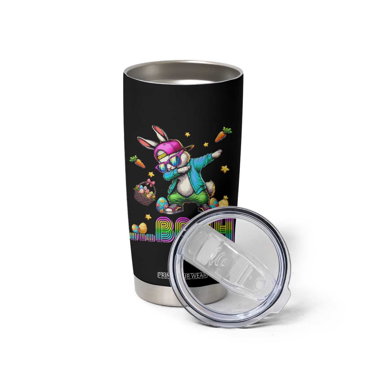 Bruh Dab Bunny Easter Tumbler Cup Funny 80s Retro Vintage Party Cool Rabbit TS10 Print Your Wear