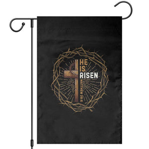 Easter Cross He is Risen Garden Flag Jesus Christian Crown Of Thorns TS10 Black Print Your Wear