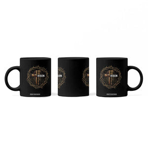 Easter Cross He is Risen Coffee Mug Jesus Christian Crown Of Thorns TS10 Print Your Wear