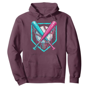 Baseball Drip Hoodie Ice Cream Dripping Youth Boys Baseball Bats TS10 Maroon Print Your Wear