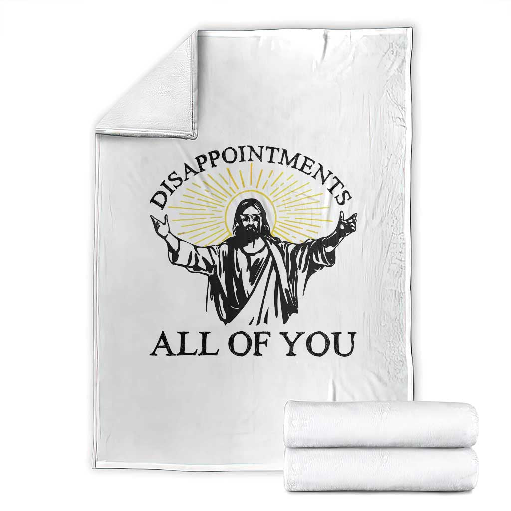 Retro Jesus Meme Throw Blanket Disappointments All Of You TS10 White Print Your Wear