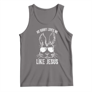 Funny Christian Easter Tank Top No Bunny Loves Me Like Jesus Retro Bunny TS10 Deep Heather Print Your Wear