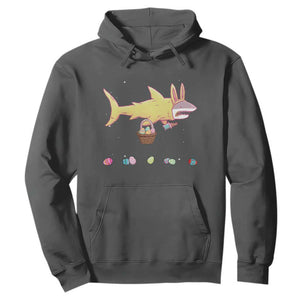 Funny Shark Easter Hoodie Cute Bunny Ears Eggs Hunting Teens Boys Kids TS10 Dark Heather Print Your Wear