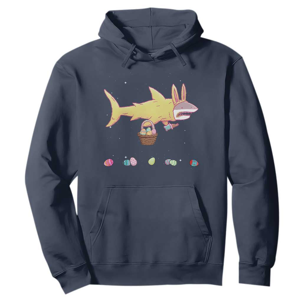 Funny Shark Easter Hoodie Cute Bunny Ears Eggs Hunting Teens Boys Kids TS10 Navy Print Your Wear