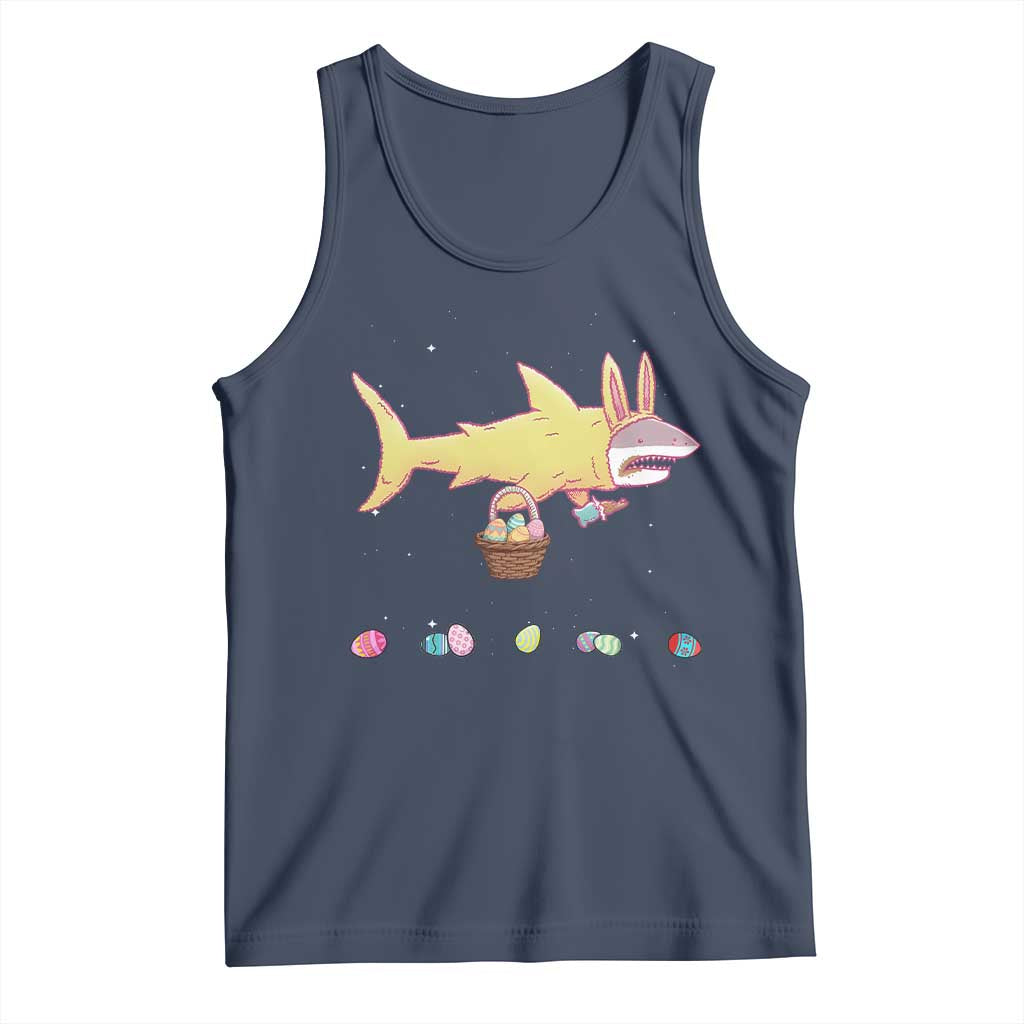 Funny Shark Easter Tank Top Cute Bunny Ears Eggs Hunting Teens Boys Kids TS10 Navy Print Your Wear
