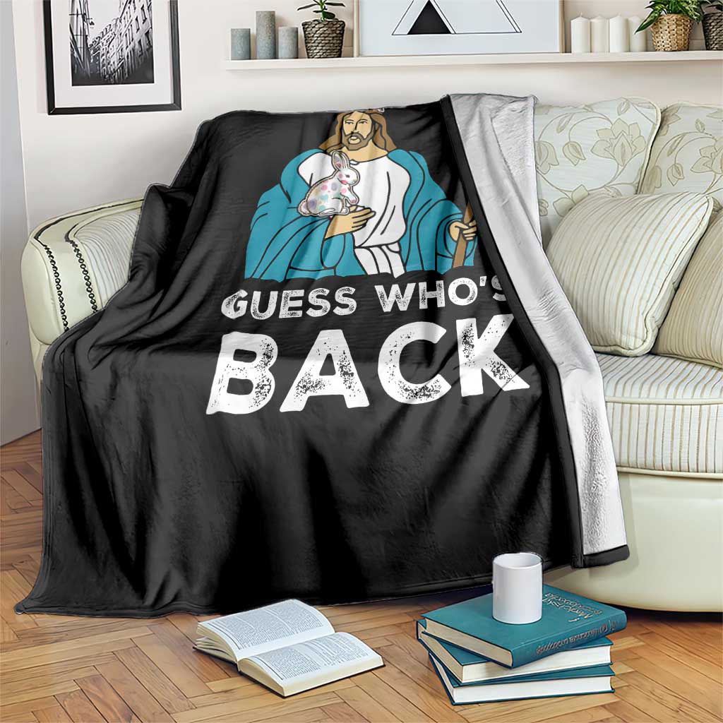 Guess Whos Back Throw Blanket Funny Religious Jesus Back Cute Bunny TS10 Print Your Wear