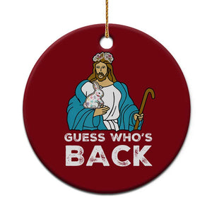 Guess Whos Back Ceramic Ornament Funny Religious Jesus Back Cute Bunny TS10 1pc Red Print Your Wear
