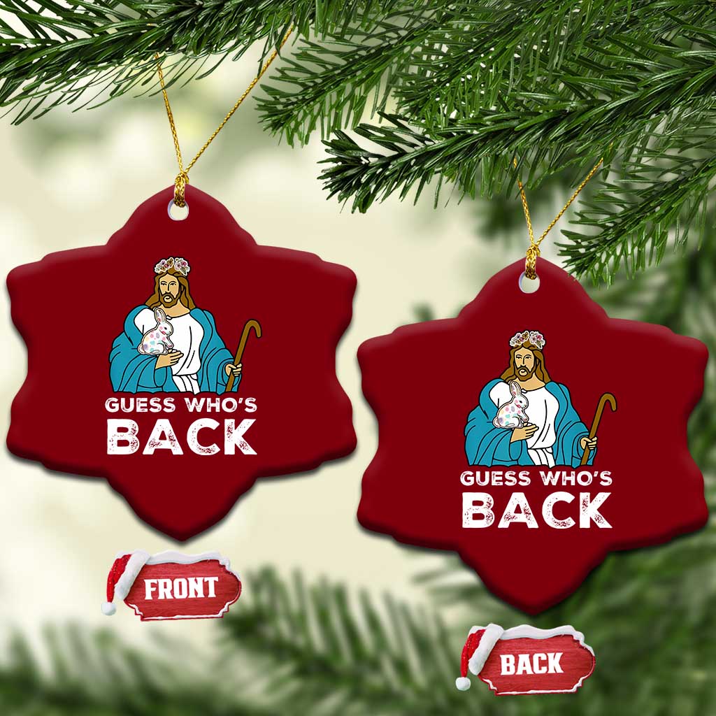 Guess Whos Back Ceramic Ornament Funny Religious Jesus Back Cute Bunny TS10 Print Your Wear