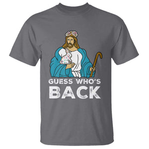 Guess Whos Back T Shirt Funny Religious Jesus Back Cute Bunny TS10 Charcoal Print Your Wear