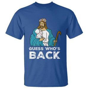 Guess Whos Back T Shirt Funny Religious Jesus Back Cute Bunny TS10 Royal Blue Print Your Wear