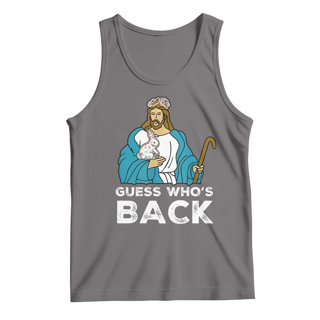 Guess Whos Back Tank Top Funny Religious Jesus Back Cute Bunny TS10 Deep Heather Print Your Wear