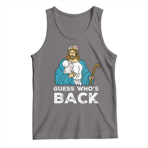 Guess Whos Back Tank Top Funny Religious Jesus Back Cute Bunny TS10 Deep Heather Print Your Wear