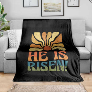 Retro Easter Throw Blanket Jesus He is Risen Matthew 28:6 Bible Verse Kids TS10 Print Your Wear